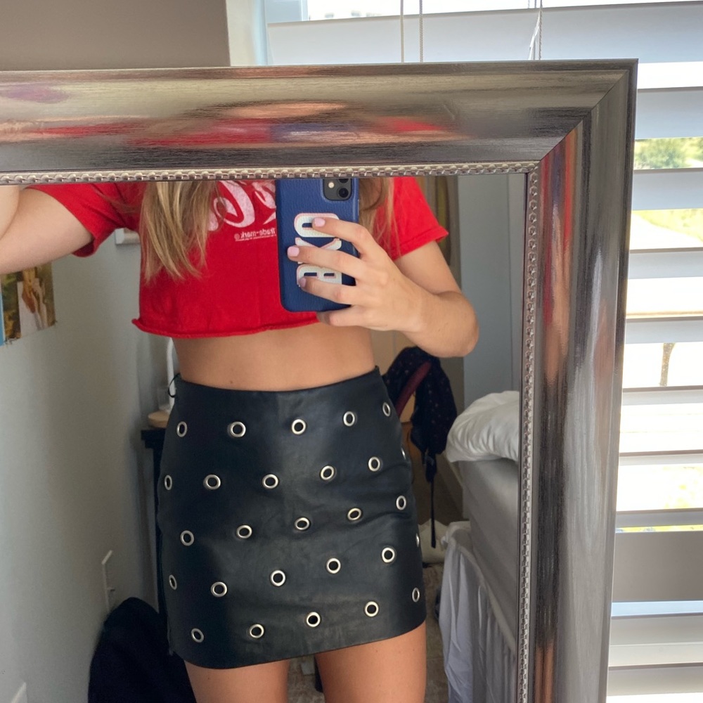 Forever 21 leather skirt with grommets